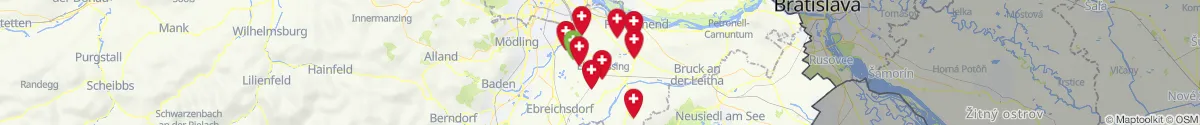 Kartenansicht für Apotheken-Notdienste in der Nähe von Ebergassing (Bruck an der Leitha, Niederösterreich)